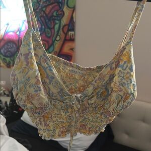 Aeropostale Floral Yellow Women's Top